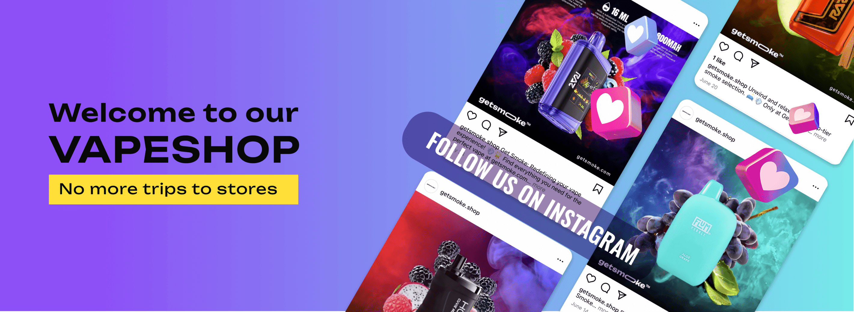 Welcome to our VapeShop - Follow us on Instagram